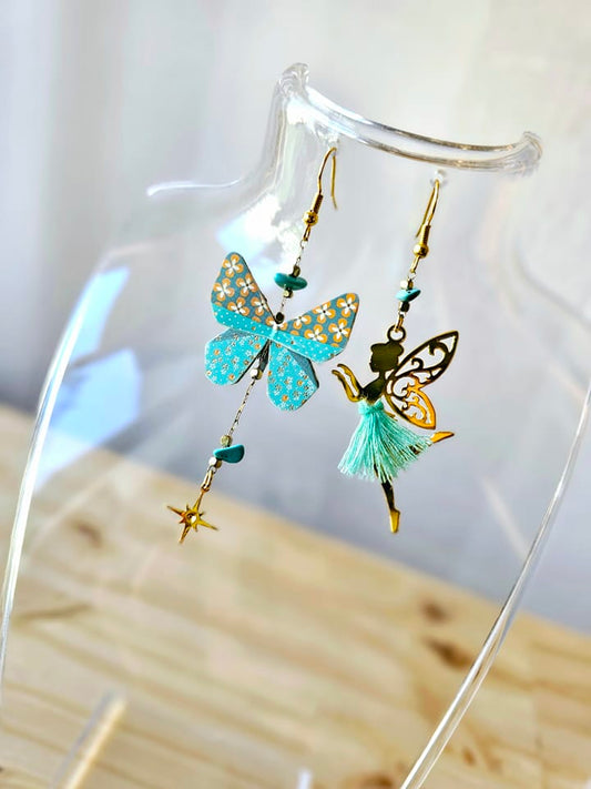 Féé papillon - Boucles d'oreille